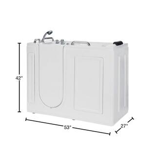 Empava 53 in. Left Drain Quick Fill Alcove Rectangular Walk-in Whirlpool Bathtub with Left Side Door in White EMP-WIT02