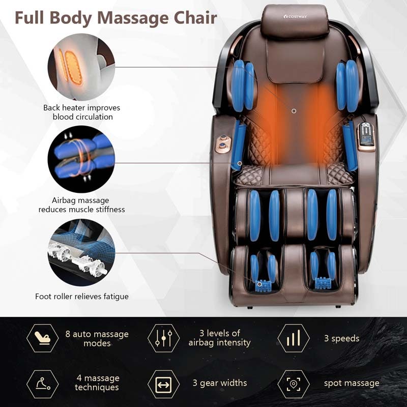 3D Robot Hands Double SL-Track Full Body Zero Gravity Massage Chair with Back Heater & Foot Roller