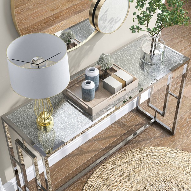 Stagge Glam Rectangle Sofa Table Chrome Homes Inside Out