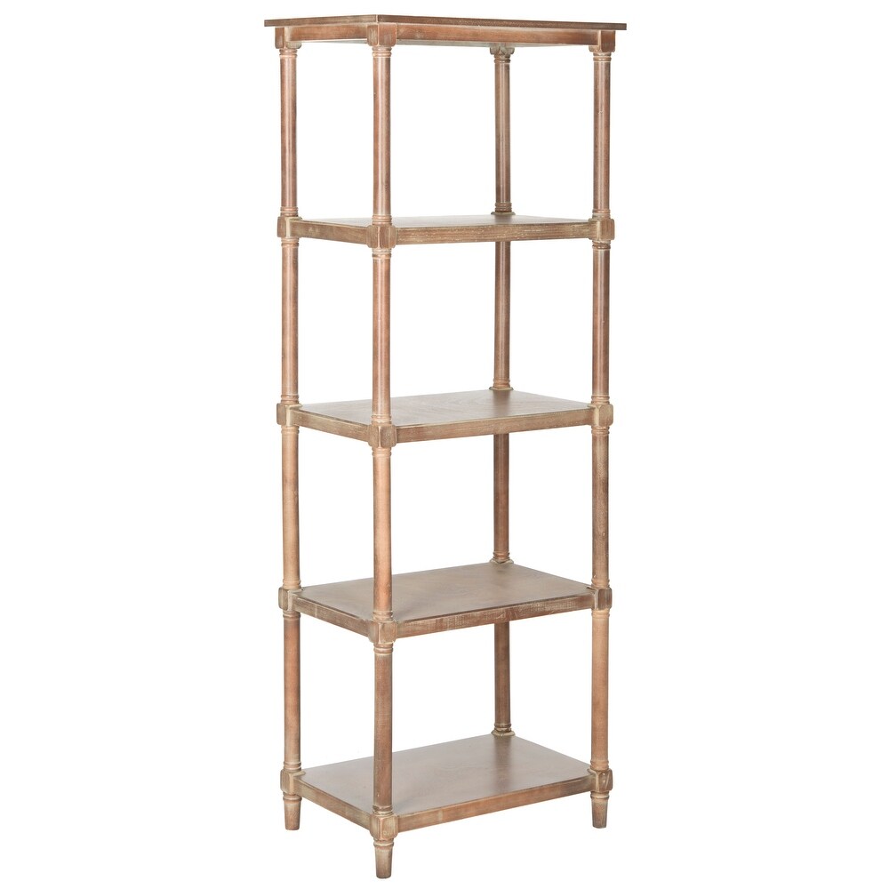 SAFAVIEH Odessa Washed Natural Pine 5 Tier Bookcase   23.6\