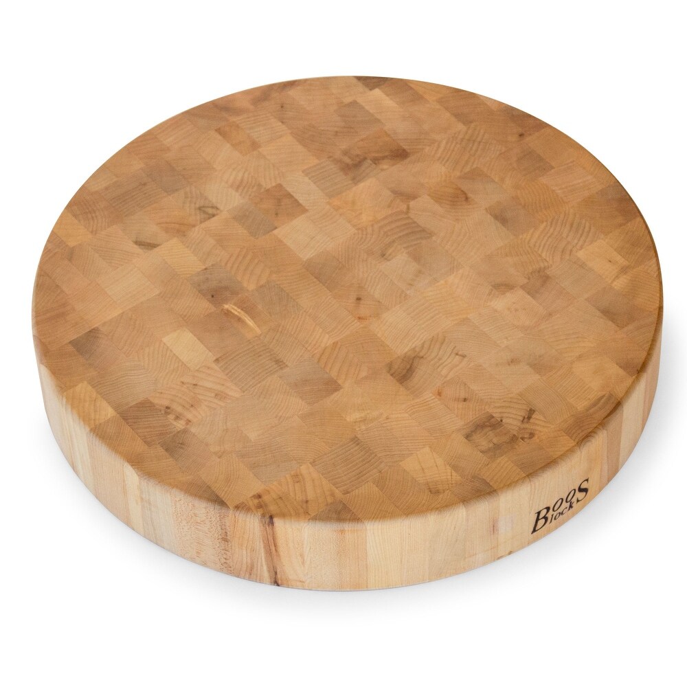 John Boos Maple Wood End Grain Round Cutting Board for Kitchen  18\