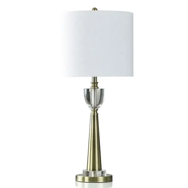 Hayla Gold Table Lamp - Modern Glam Tapered Gold And Crystal Finish