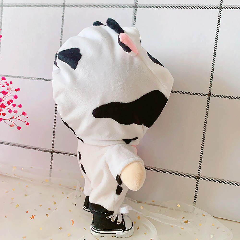 Cow Suit 20cm Plush Doll Clothes Bodysuit Canvas Shoes