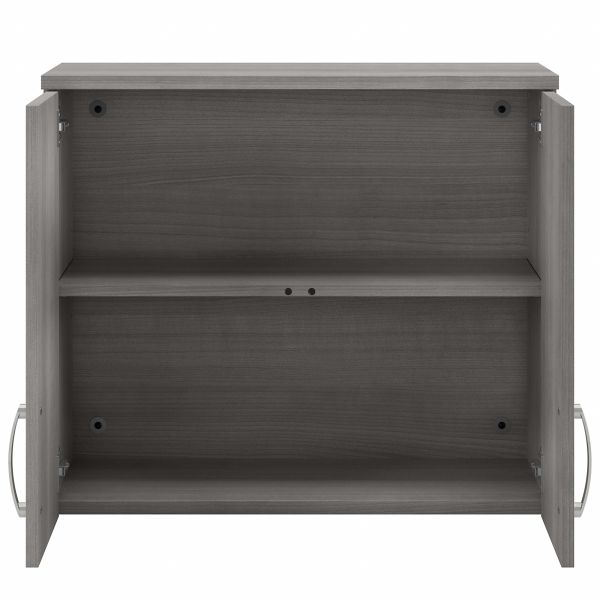 Bush Business Furniture Universal Wall Cabinet with Doors and Shelves in Platinum Gray