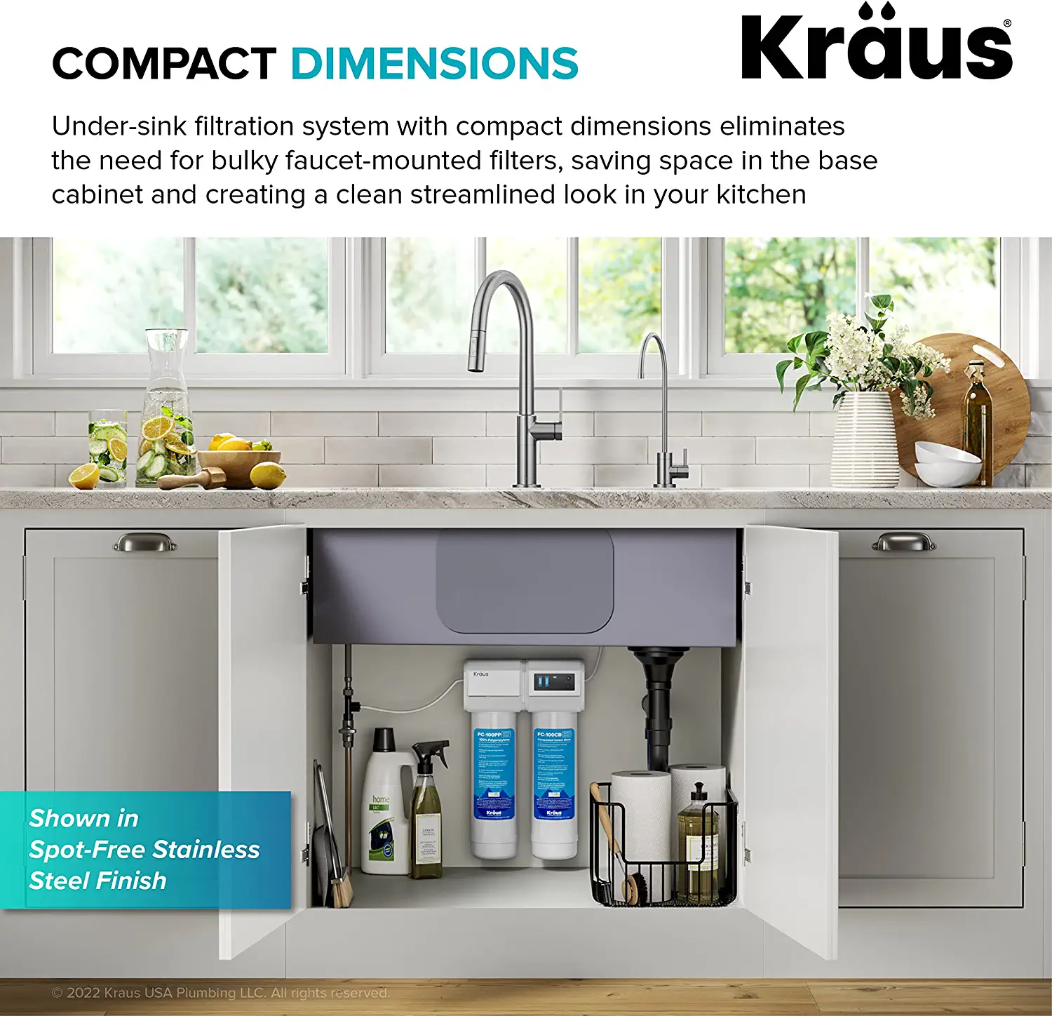 Kraus Purita Dual-stage Carbon Block Under Sink Water Filtration System