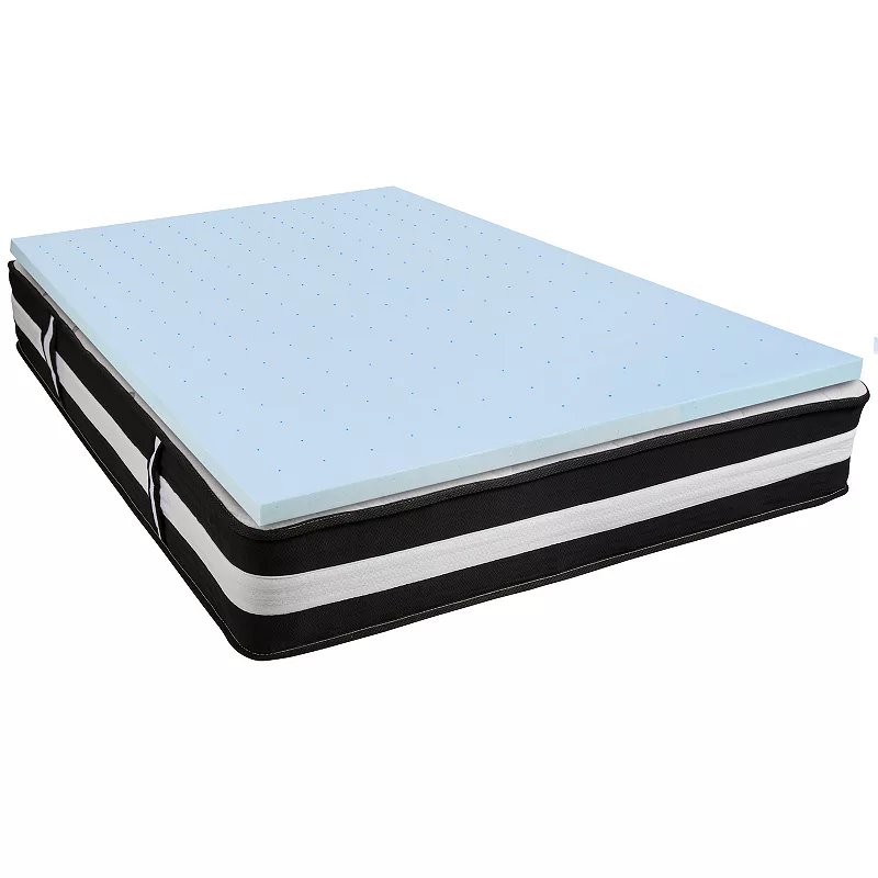 Emma and Oliver 12 Mattress and Gel Memory Foam Topper Bundle Set