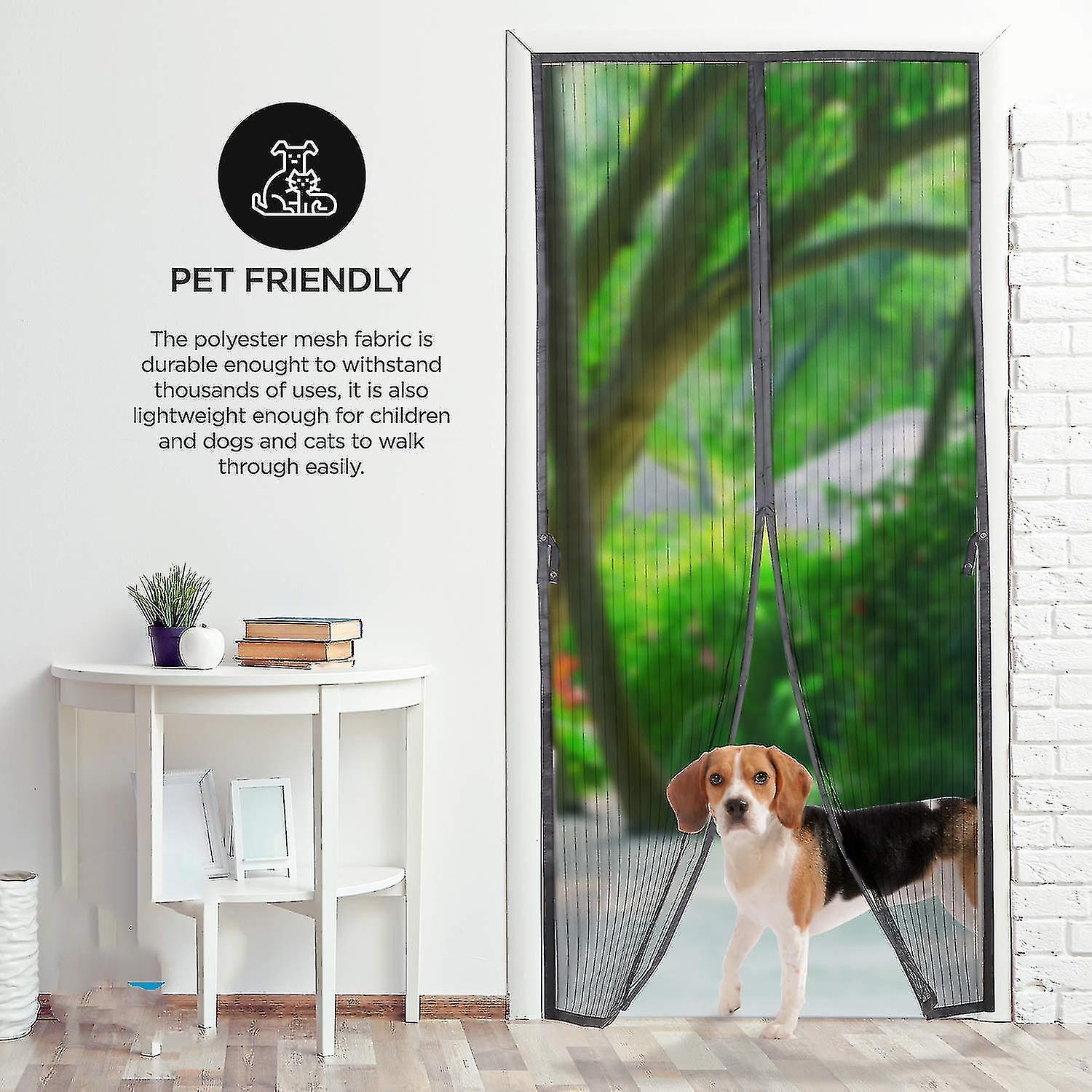 Naiwang Screen Door--ing， -duty， Hands- Mesh It To Bugs From Entering-pet And Ld Friendly-keep Open Funct Du