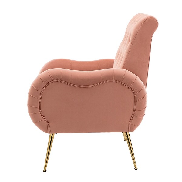 Calymne Modern Upholstered Armchair with Button-tufted Back by HULALA HOME