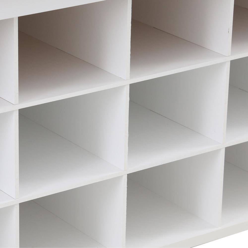 Prepac 22 in. H x 48 in. W x 16 in. D White Wood 18-Cube Organizer WSS-4824