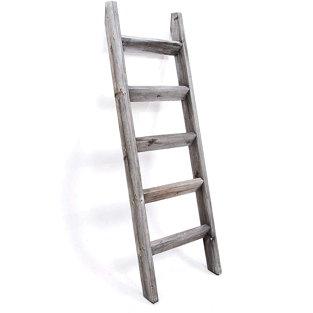 Blanket Ladder 5 Ft  Wood Rustic Ladder Shelf  Ladder Shelf For Quilt