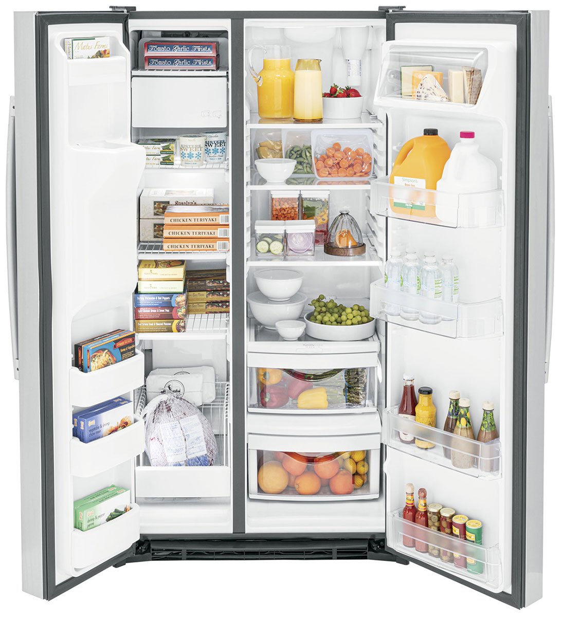 GE ENERGY STAR 25.3 Cu. Ft. Fingerprint Resistant Stainless Steel Side-By-Side Refrigerator