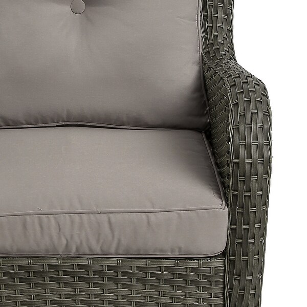 Outdoor Rattan Swivel Gliders Rocking Chair