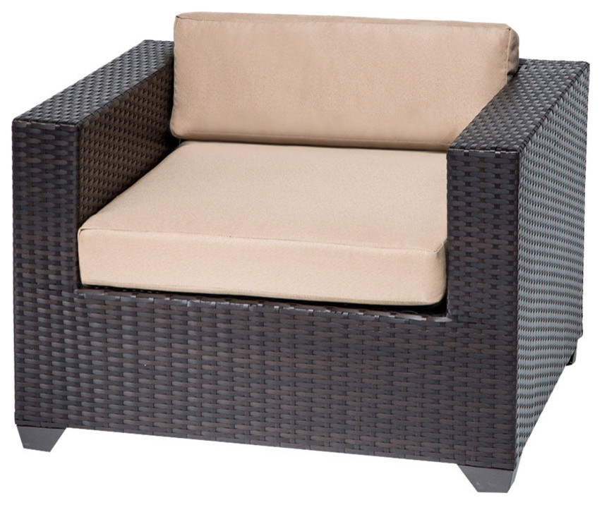 TK Classics Belle 13 Piece Wicker Patio Sofa Set in Tan   Tropical   Outdoor Lounge Sets   by Homesquare  Houzz