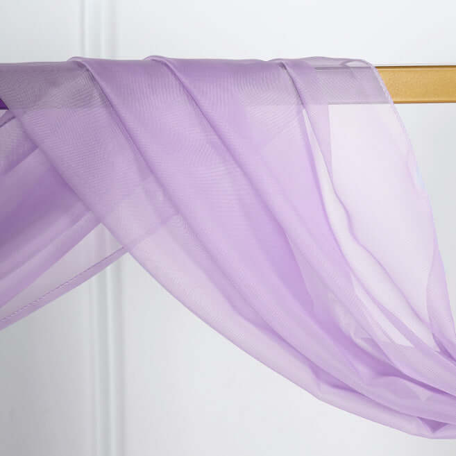 Lavender Lilac Sheer Organza Wedding Arch Draping Fabric, Long Curtain Backdrop Window Scarf Valance 18ft