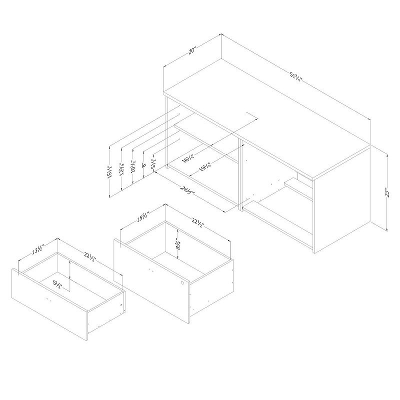 South Shore Interface 2-Drawer Credenza