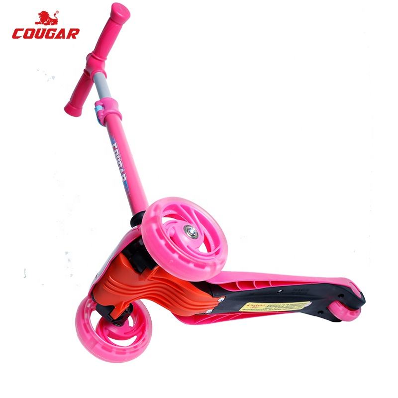 MHBC 023 Cycling Scooter Children 3 Wheels Rolling Led Light Folding Adjustable Kick Pedal Foot Bike Scooters