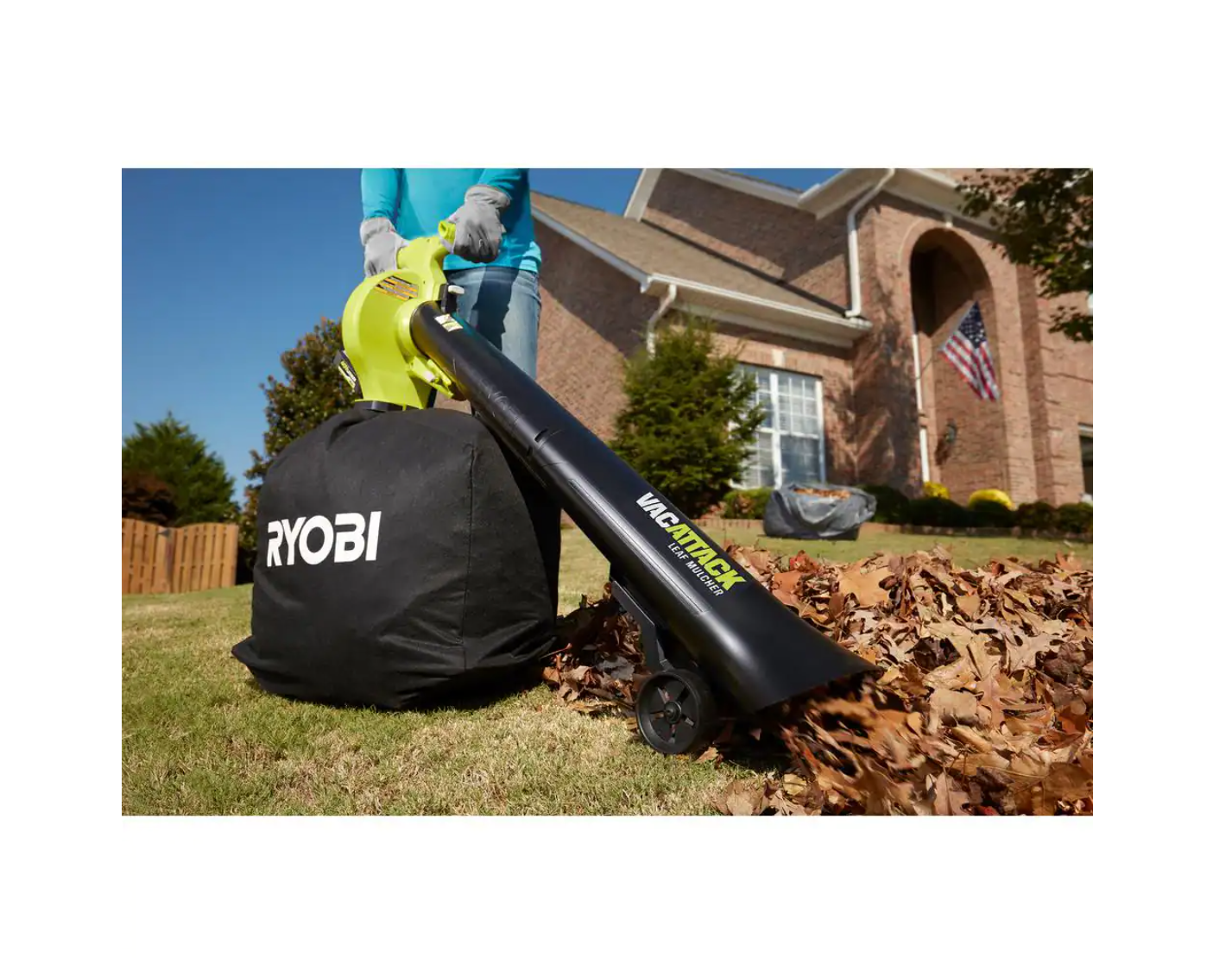 RYOBI RY40451 40V Vac Attack Cordless Leaf Vacuum/Mulcher with 5.0 Ah Battery and Charger