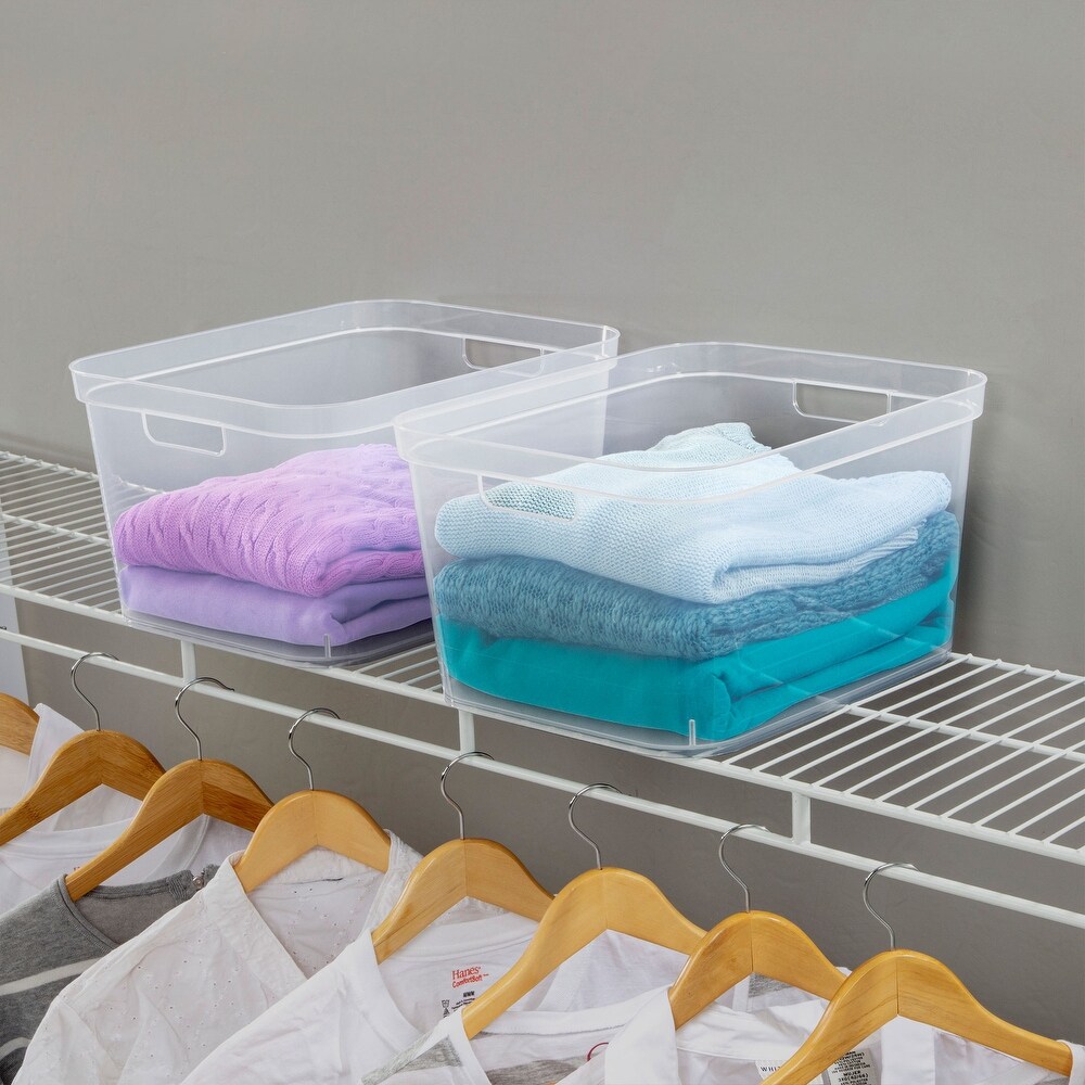 Sterilite 8.25x12.25x15 In Storage Bin w/ Carry Through Handles  Clear (6 Pack)