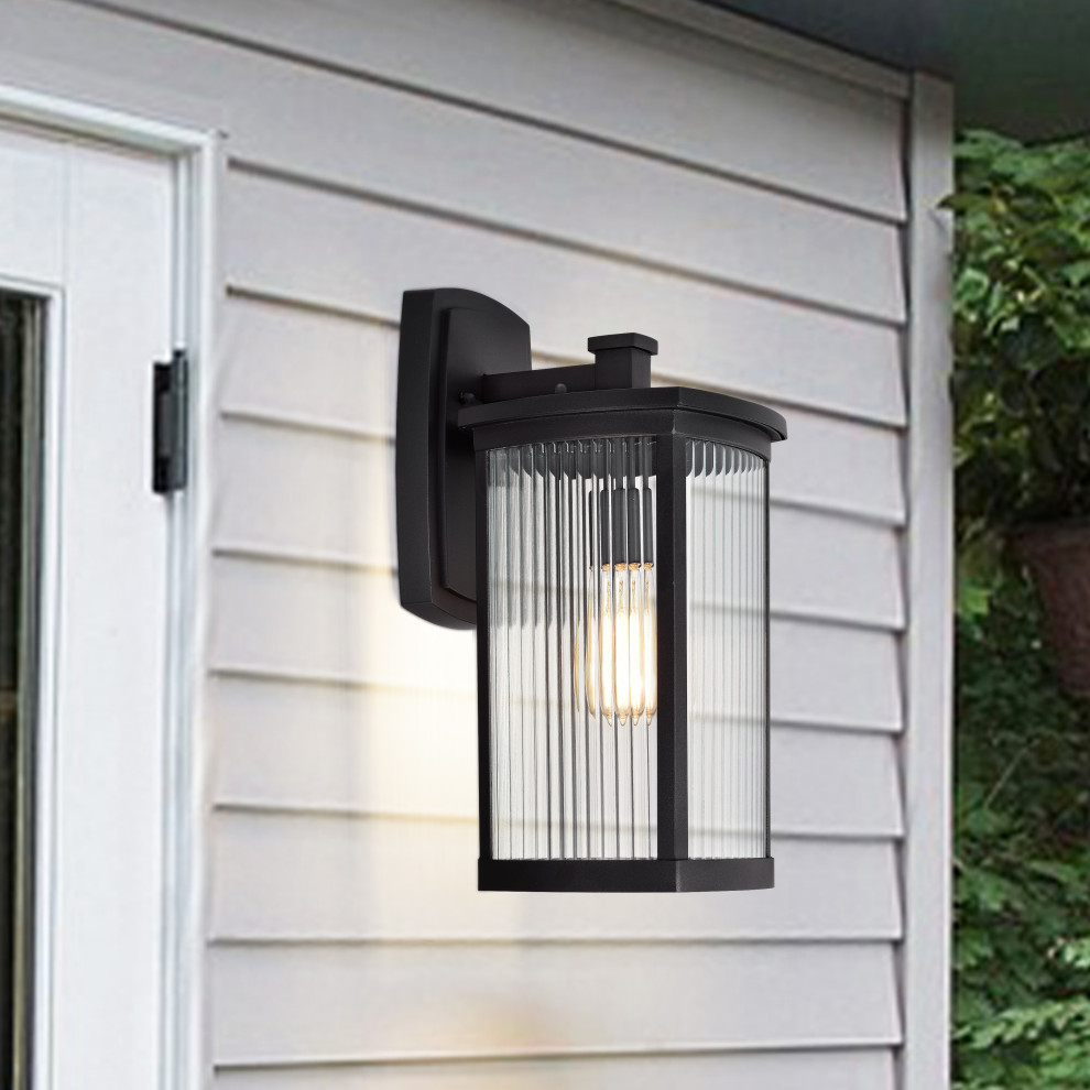 CHLOE Lighting EVIE Transitional 1 Light Textured Black Outdoor Wall Sconce   Transitional   Outdoor Wall Lights And Sconces   by CHLOE Lighting  Inc.  Houzz