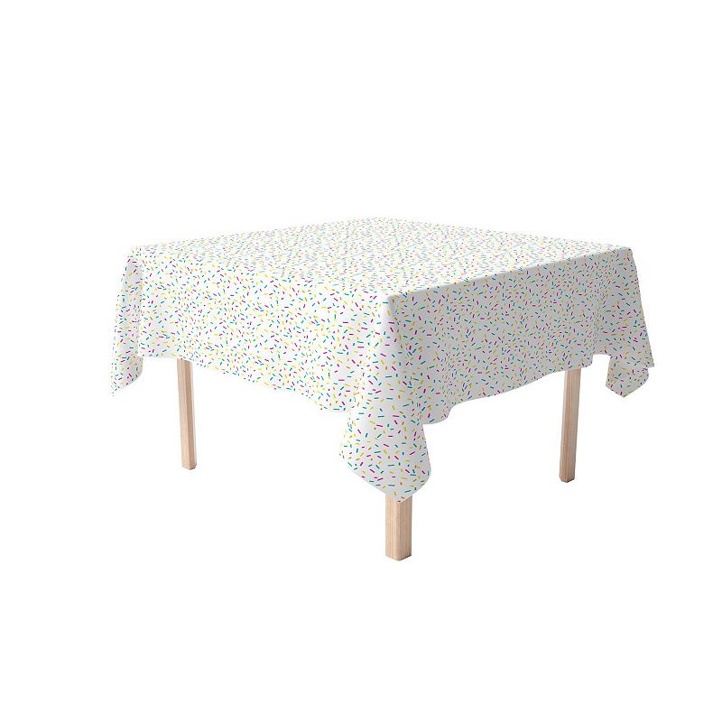 Square Tablecloth， 100% Polyester， 60x60， Sprinkles on White