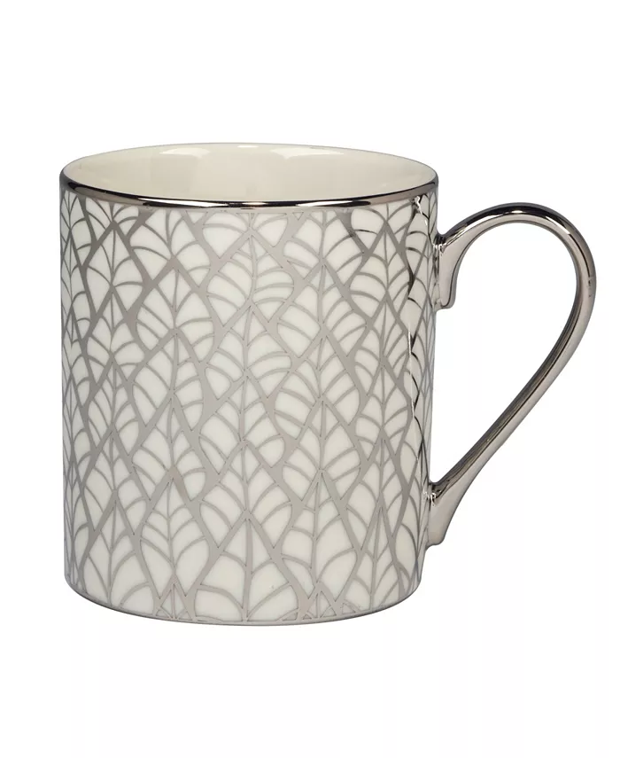 Certified International Mosaic Silver-Tone Plated 16 oz Can Mugs Set of 6