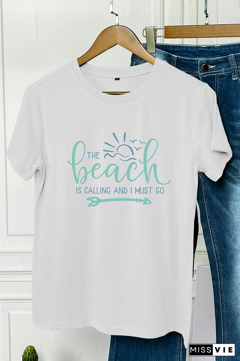 The Beach Is Calling And I Must Go Short Sleeve Graphic Tee Wholesale