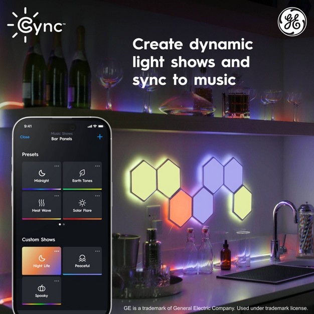 Ge Cync Dynamic Effect 10pk Novelty Tile Lights