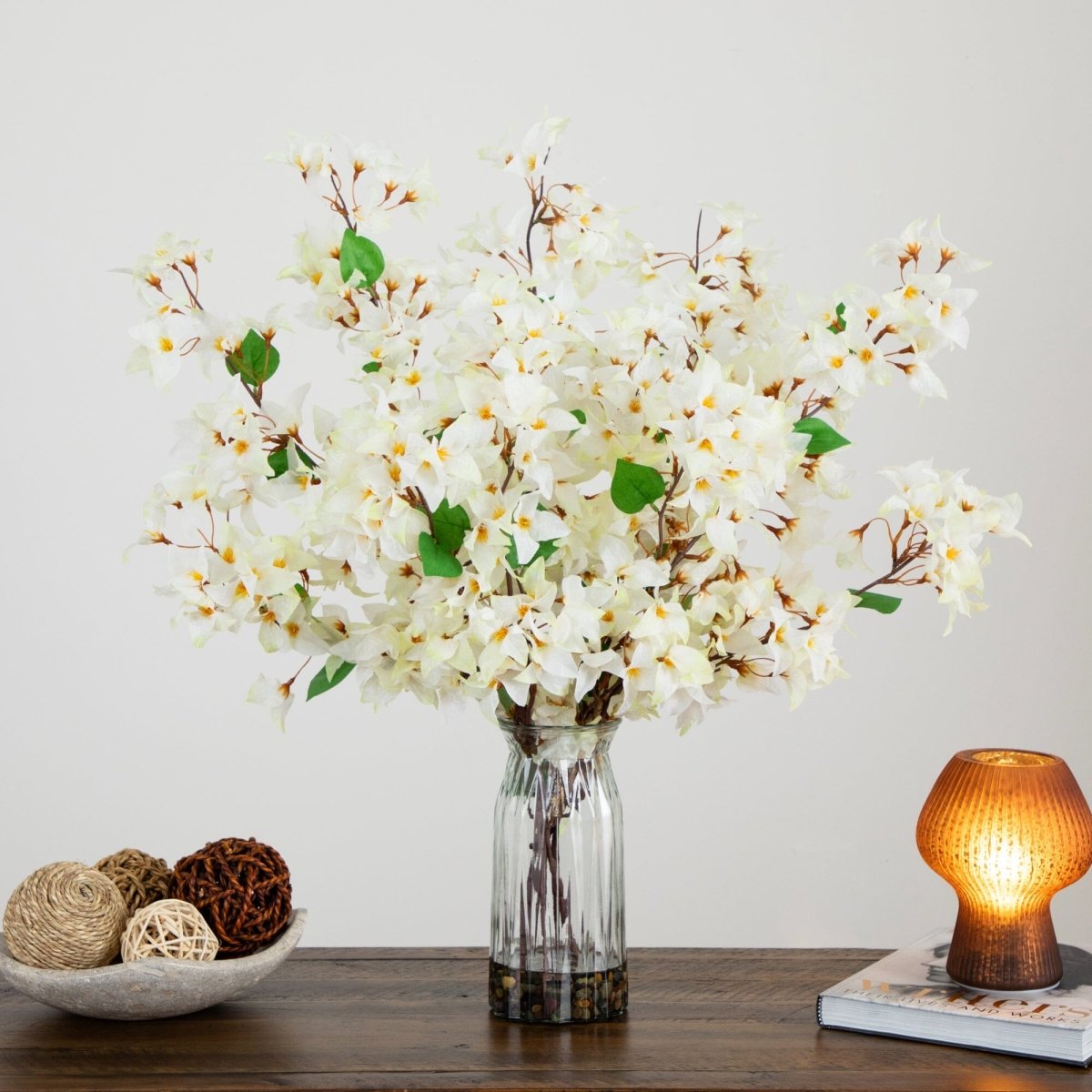 31” Artificial Pink Bougainvillea Arrangement in Vase | Elegant Floral Décor