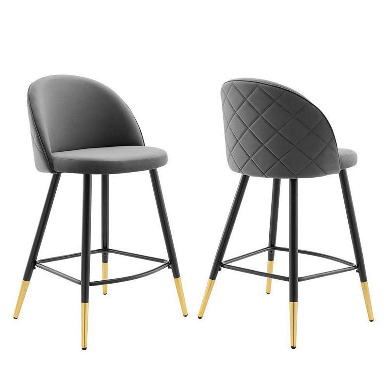 Modway Cordial Performance Velvet Counter Stools - Set of 2