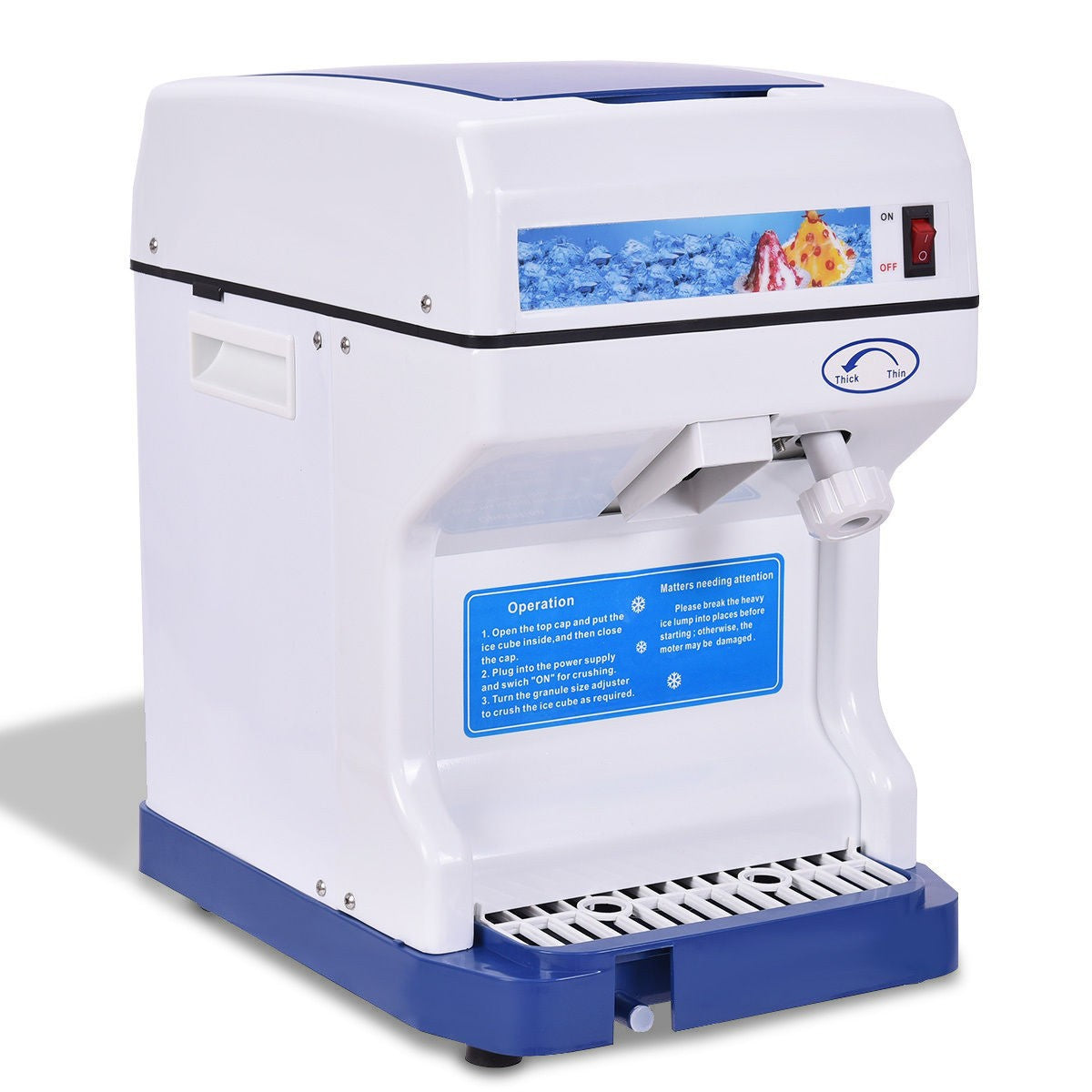 Electric Ice Shaver, 250W Snow Cone Maker