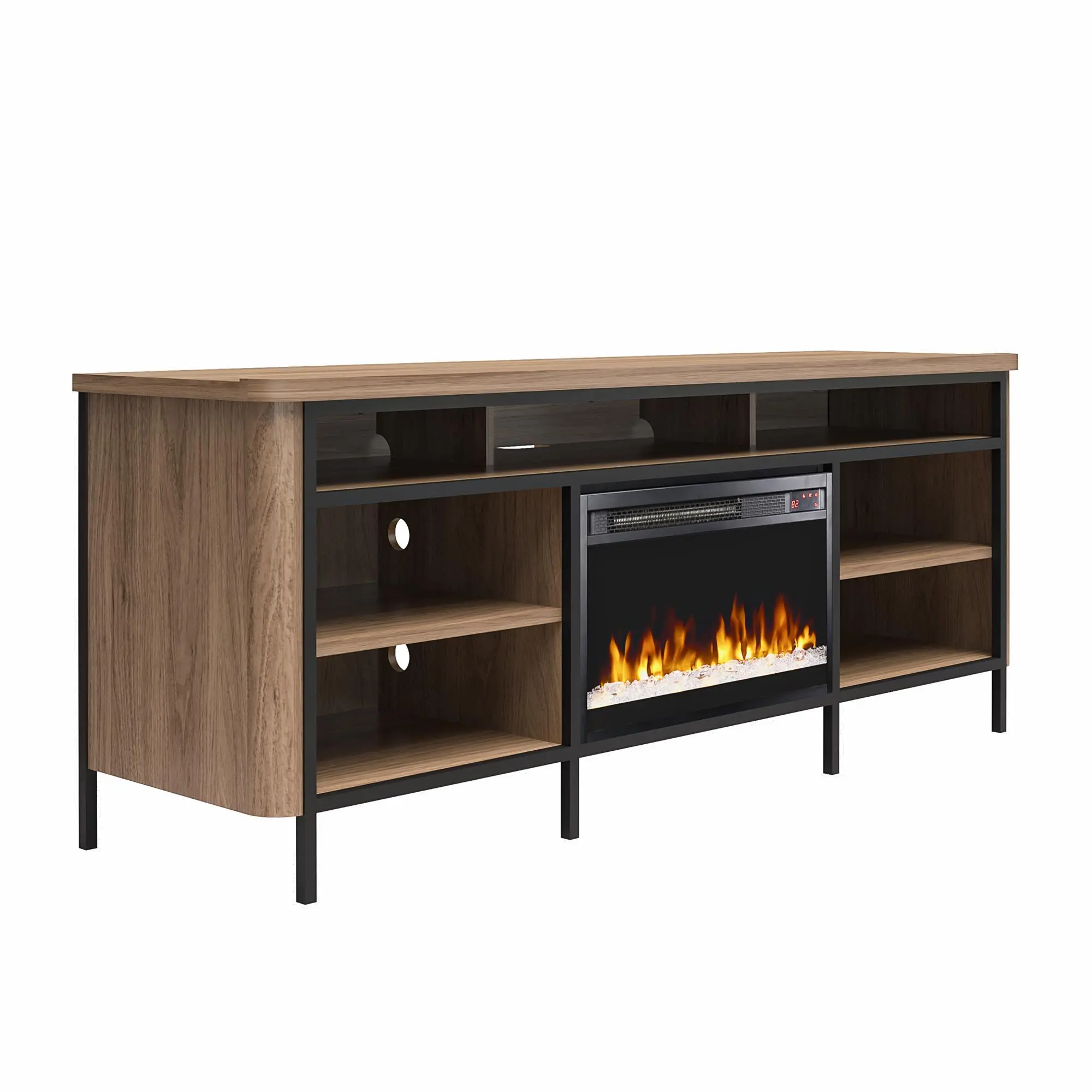 Danton Brown 75 Electric Fireplace TV Stand