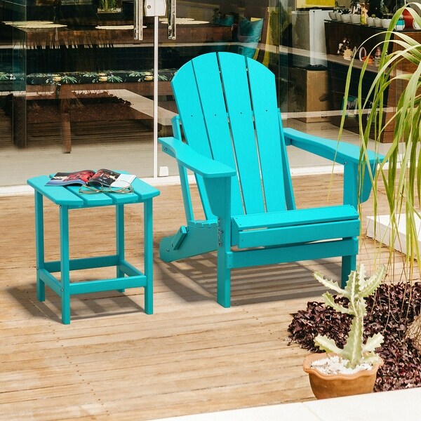 Patio Adirondack Side Table，Outdoor End Tables HDPE AllWeather Resistant