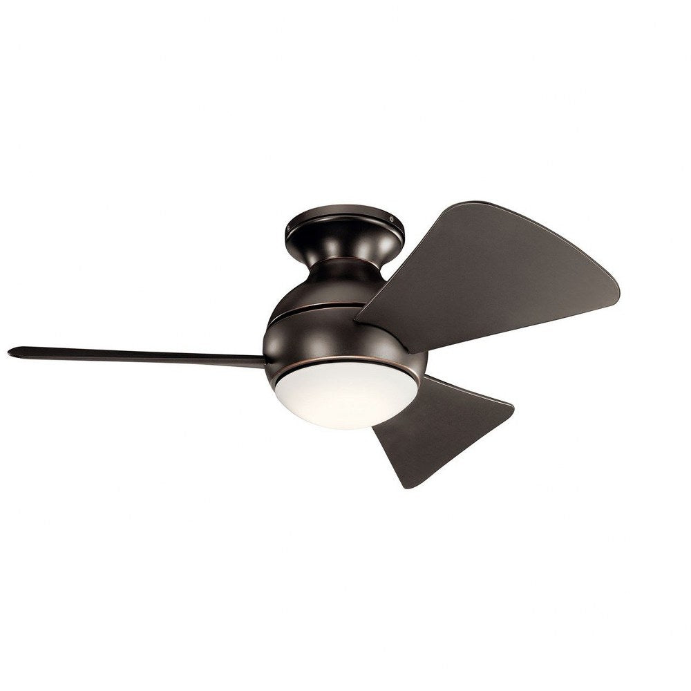 Ceiling Fan with Light Kit 11 inches Tall By 34 inches Wide-Satin Black Finish Bailey Street Home 147-Bel-4187195