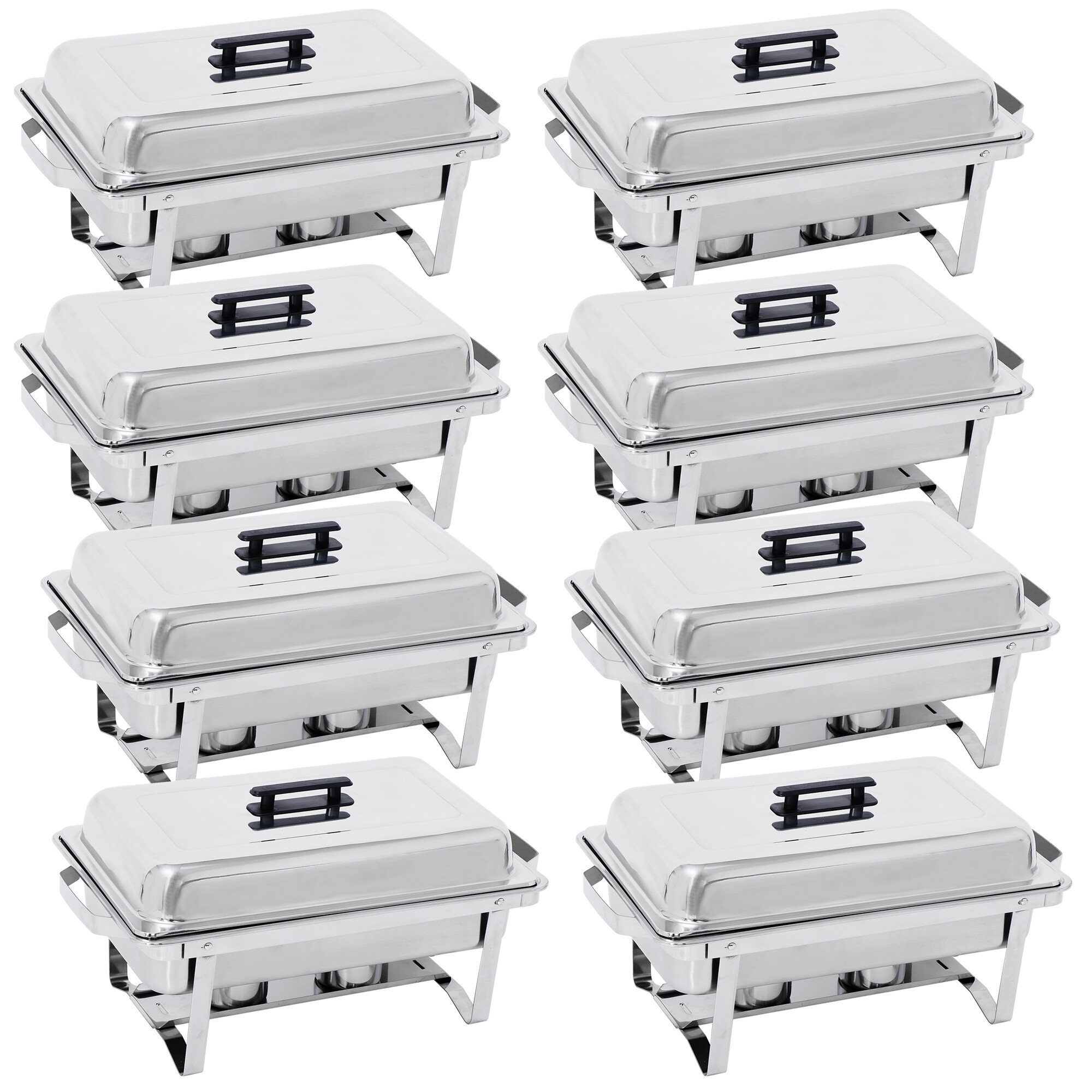 ZENSTYLE 8 Pack 8QT Chafing Dish High-Grade Stainless Steel Pans Catering Full Size Includes Food Pan， Water Pan and Fuel Holders