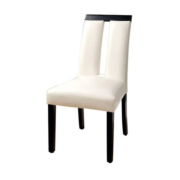 Topcraft Set of 2 Black and White Leatherette Dining Room Chairs