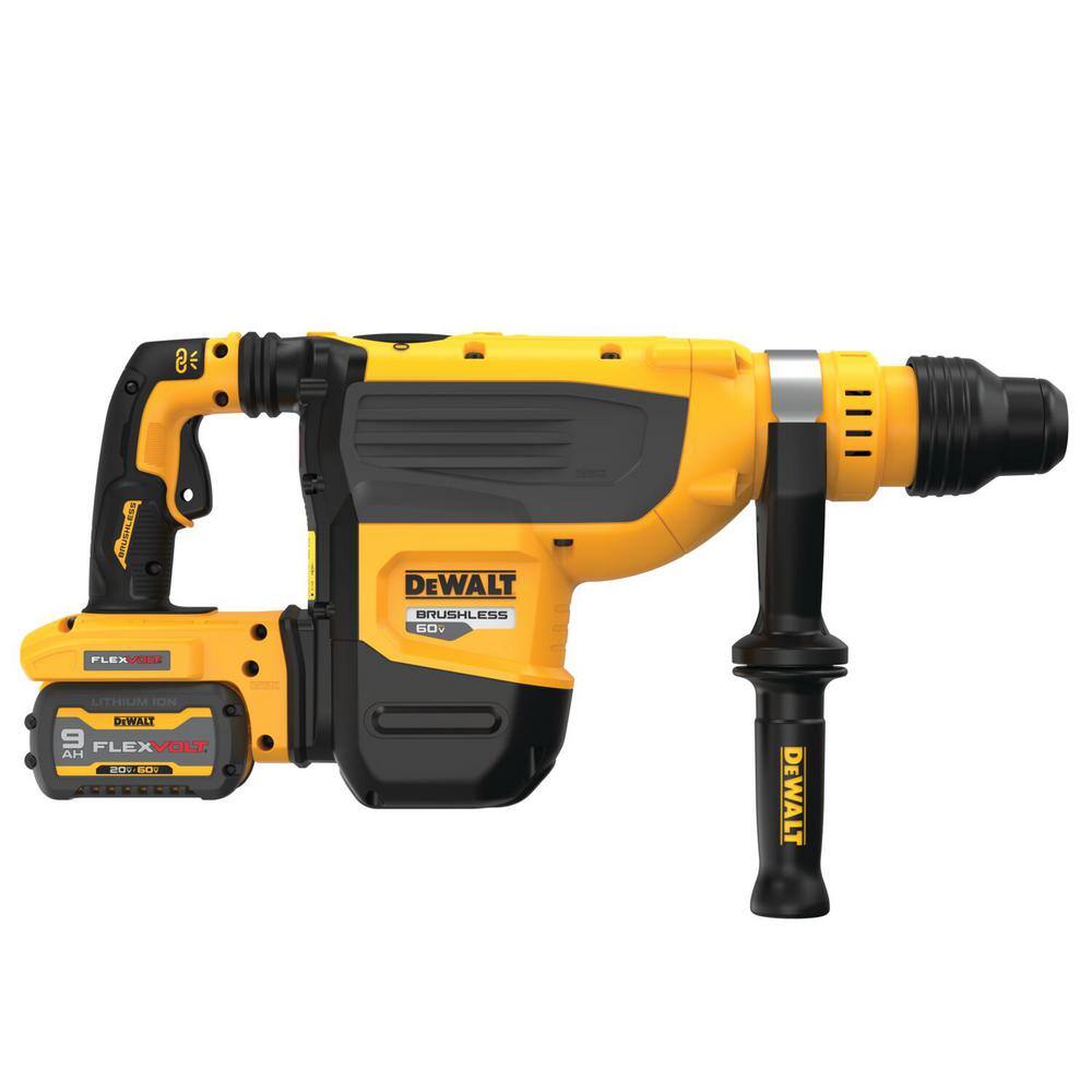 DW 60V FLEXVOLT Cordless Brushless 1-78 in. SDS Max Rotary Hammer Kit (2) 9.0Ah Batteries Charger and Kit Box DCH735X2