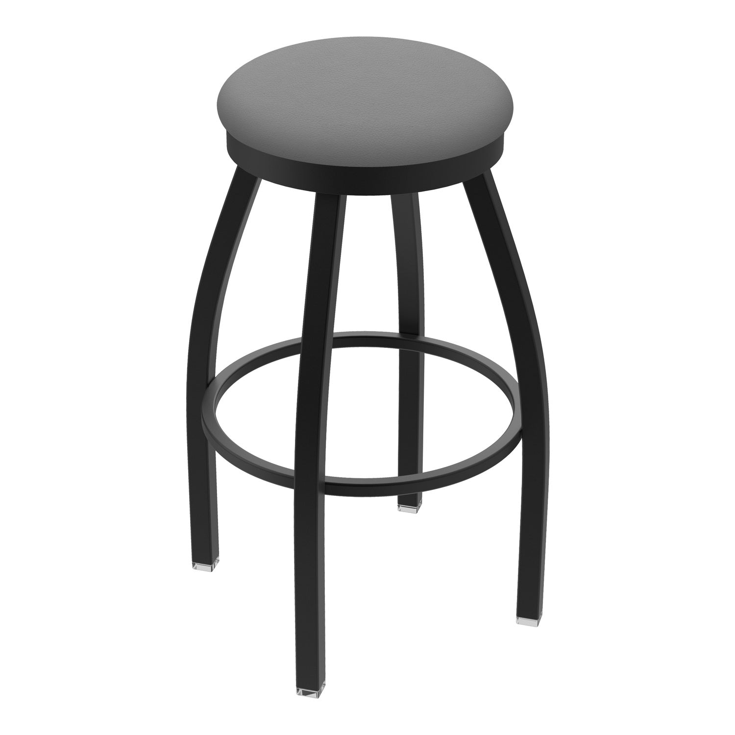 Holland Bar Stool 80230BW007 30 in. 802 Misha Swivel Bar Stool with Black Wrinkle and Canter Folkstone Grey Seat