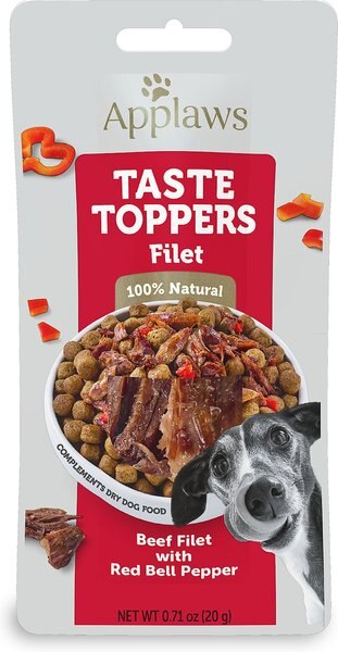 Applaws Taste Toppers Beef and Red Pepper Fillet Wet Dog Food Topper， 0.71-oz pouch， case of 12