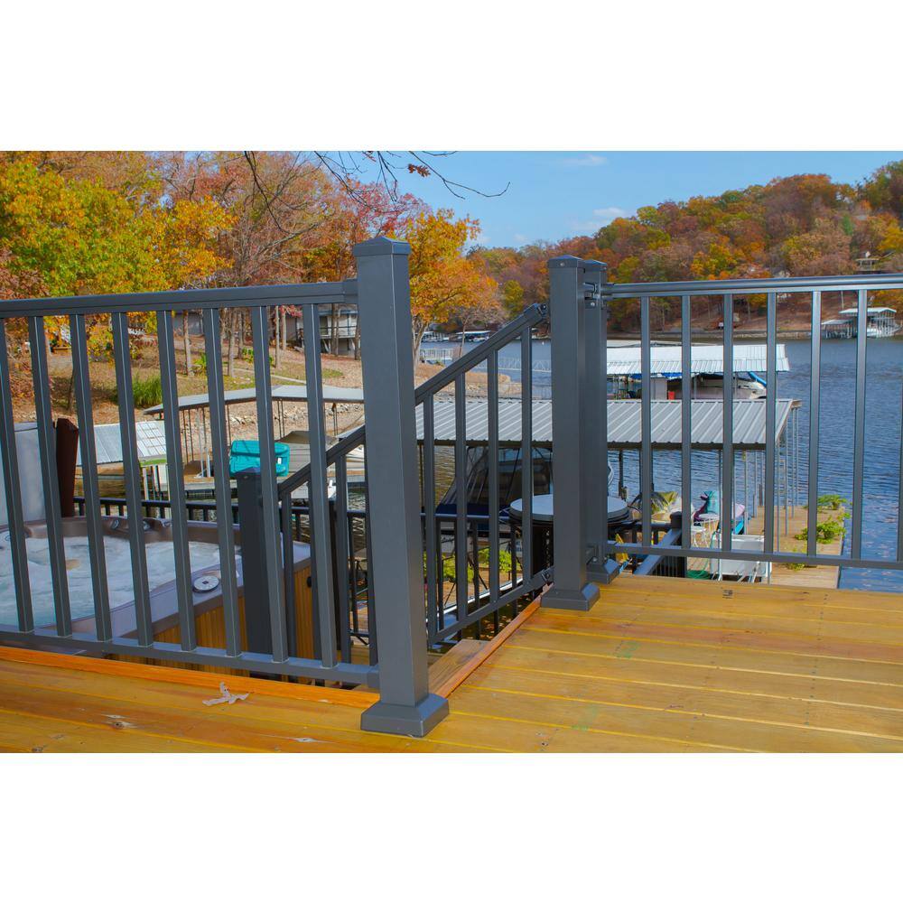 EZ Handrail 3 in. x 3 in. x 44 in. Bronze Aluminum Post with Welded Base EZPCBZ-W