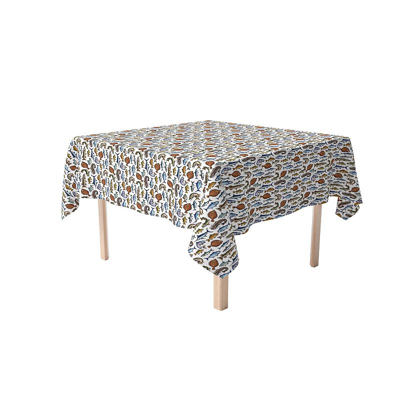 Square Tablecloth， 100% Polyester， 70x70， Fresh Catch