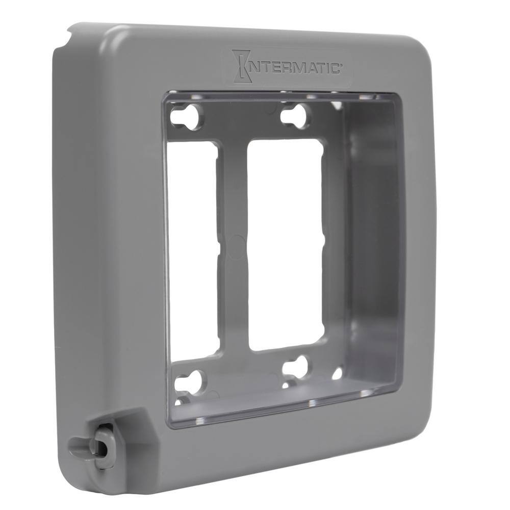 Intermatic WP6200 Plastic Gray Double-Gang Low-Profile In-Use Weatherproof Cover 16 Configurations WP6200G