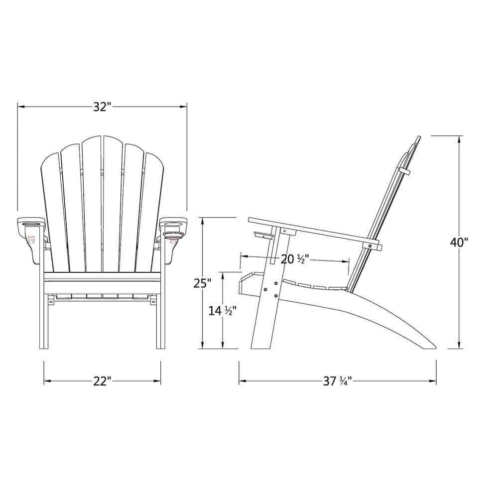 Cambridge Casual Richmond Teak Wood Adirondack Chair with Cup Holder