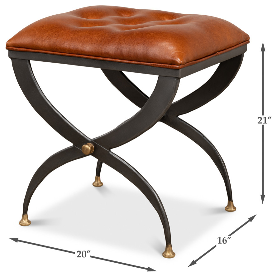 Modern Curule Stool   Traditional   Footstools And Ottomans   by English Georgian America  Houzz