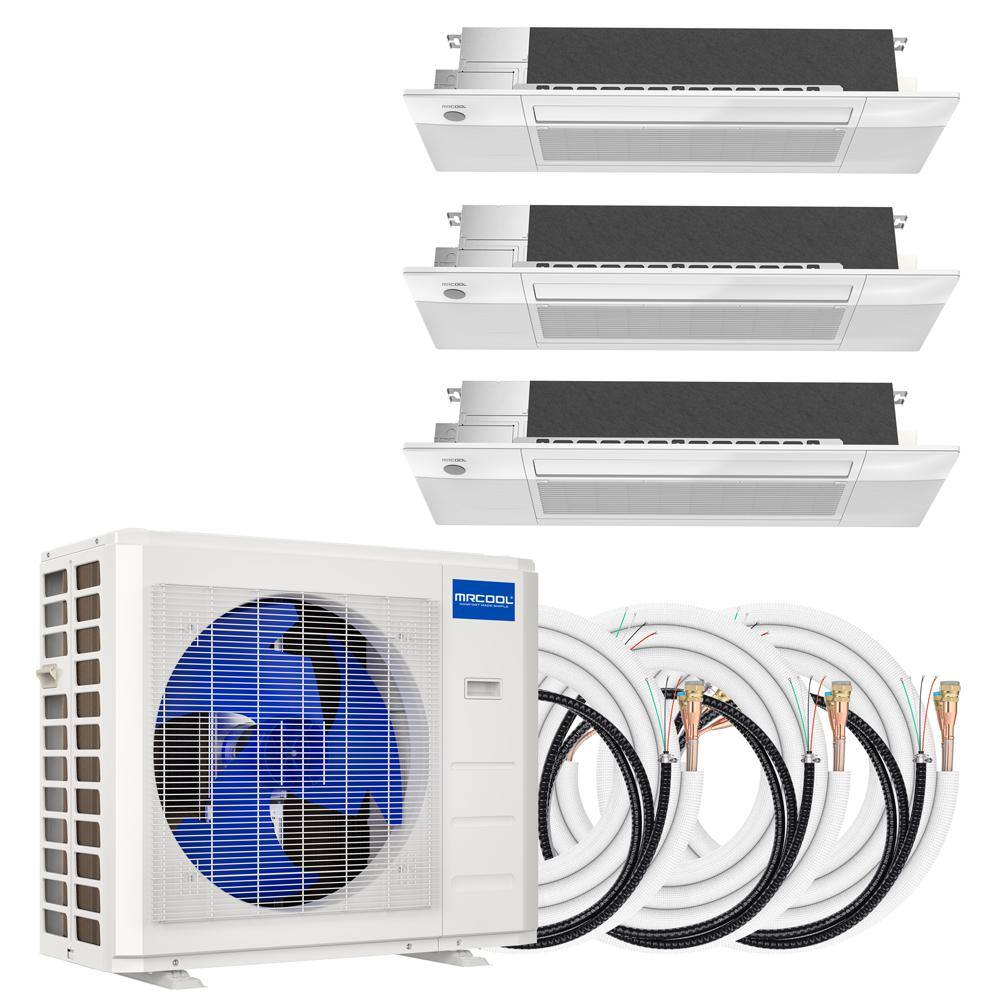 MRCOOL DIY 36000 BTU 3-Ton 3-Zone 21.5 SEER Ductless Mini-Split AC and Heat Pump with Cassettes 12K+12K+18K  161625ft Lines DIYM336HPC06C01