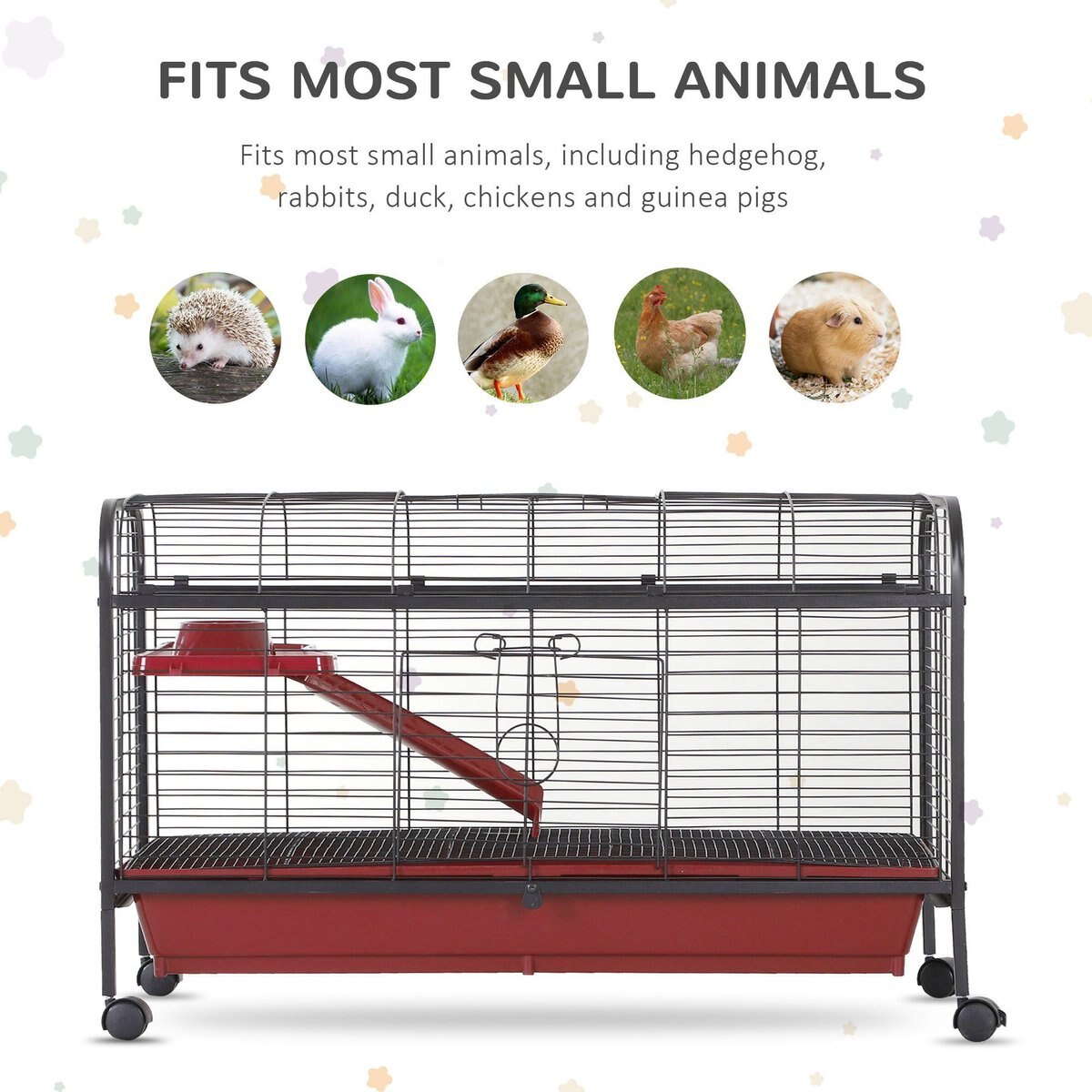 PawHut Platform and Ramp Small Pet Cage