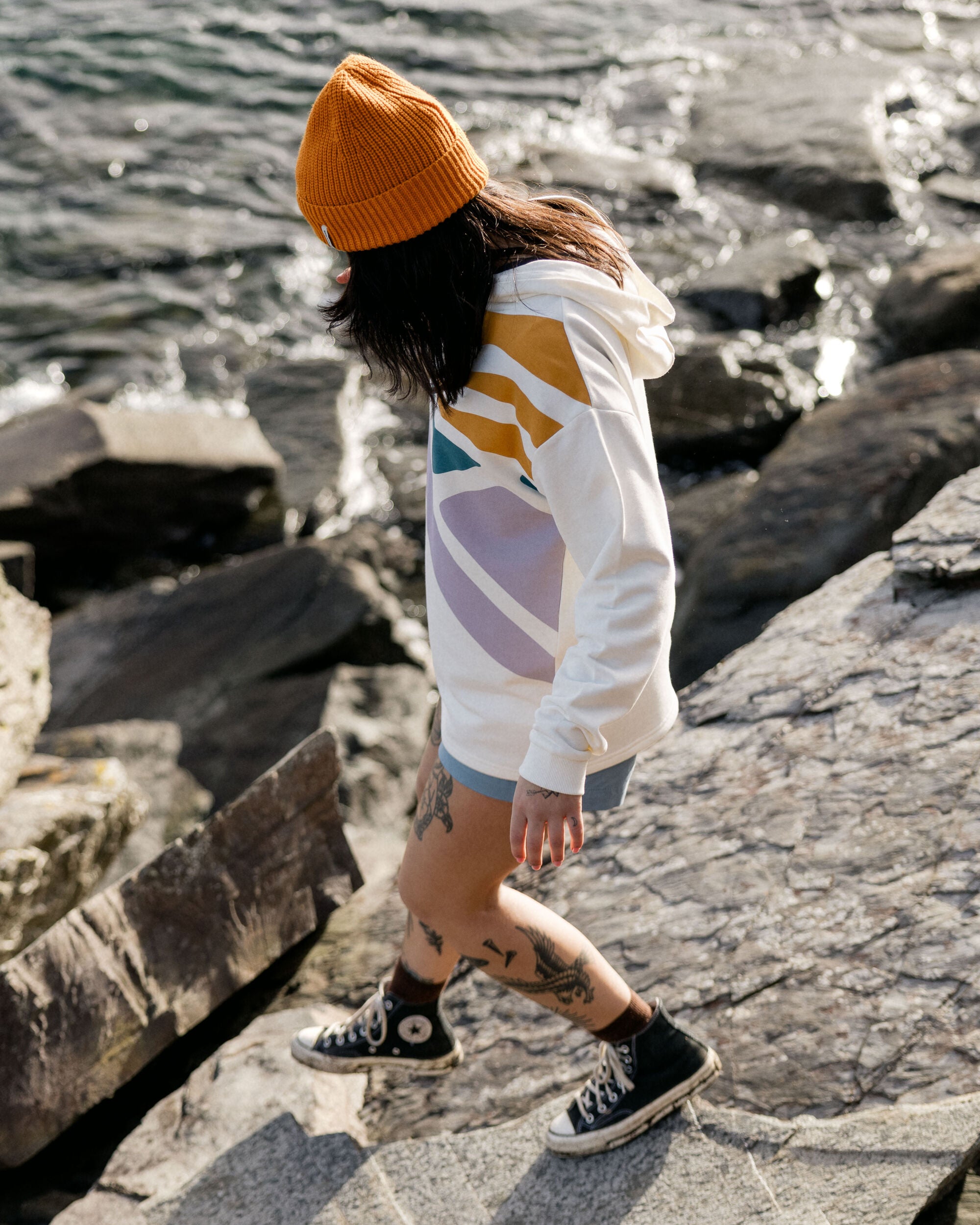 Sunsets Organic Cotton Hoodie - Marshmallow