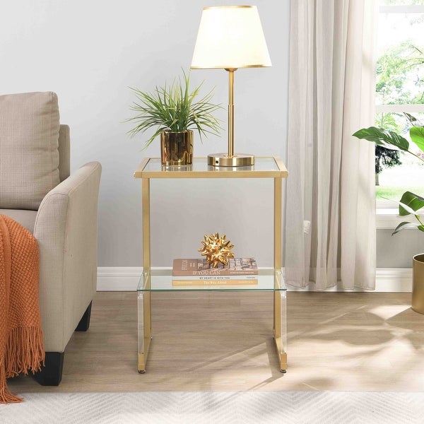 2-Tier Acrylic Glass End Table