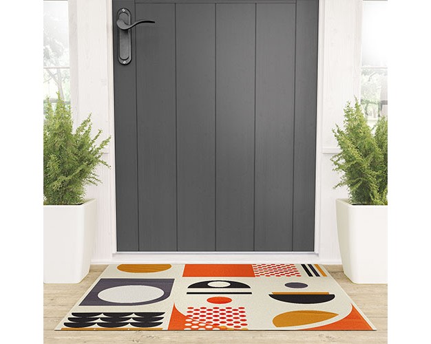 Showmemars Midcentury No1 Looped Vinyl Welcome Mat Society6