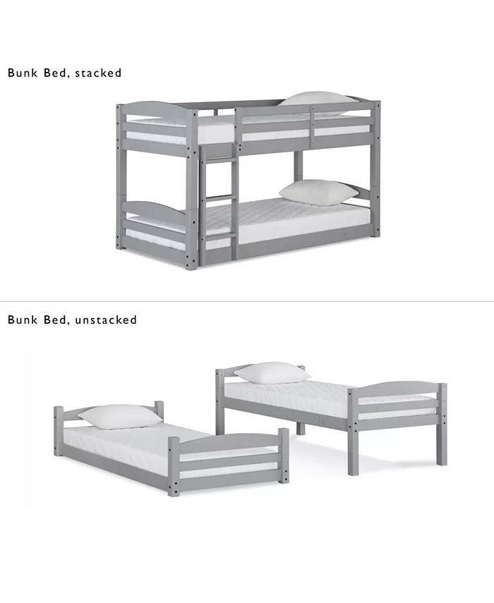 Dorel Living Wade Twin Floor Bunk Bed