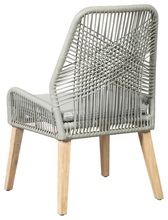 Nakia Woven Back Side Chairs Grey  Set of 2   Modern   Dining Chairs   by Modon  Houzz